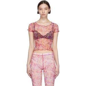 PRISCAVera Pink Leopard Orchids Print Sheer Nylon Baby T-Shirt